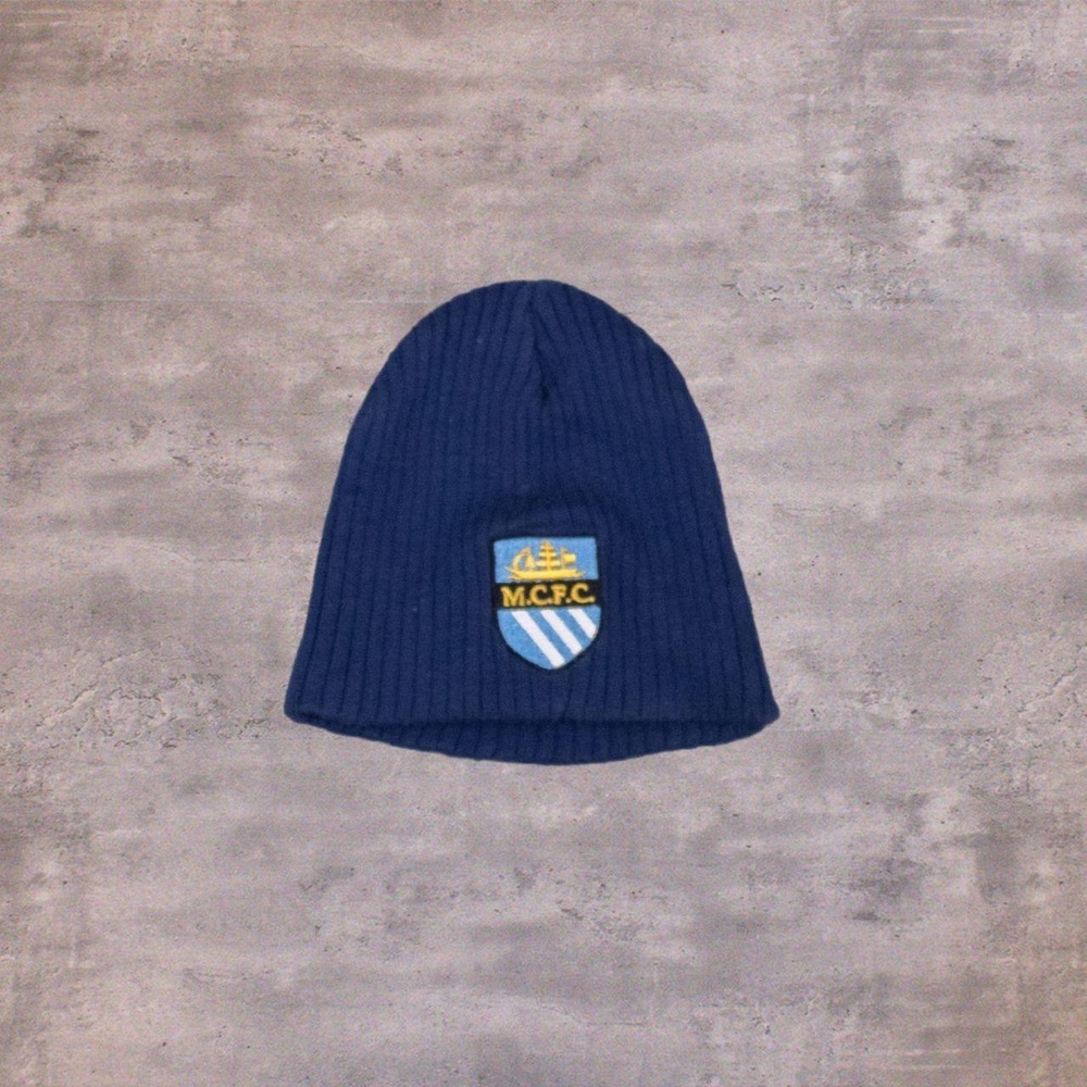 Vintage Y2K Manchester City ribbed skull cap in deep blue Beenie